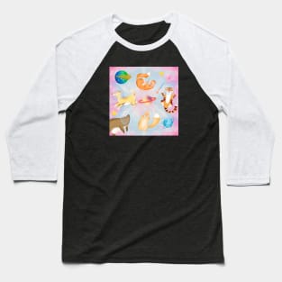 Happy animals in the space Baseball T-Shirt